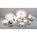 A box of mixed ceramics and collectable items including, Masons, Charnwood and Sappho plates,