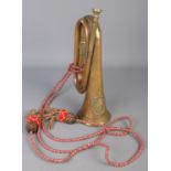 An Argyll & Sutherland copper and brass bugle.