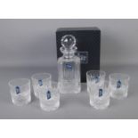 A Stuart Crystal decanter along with six tumblers. All with original boxes. Tumbler height 9cm.