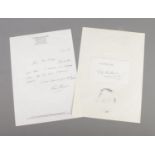 A hand written letter from Sir Ranulph Fiennes as well as an autograph from Sir Edmund Hillary.