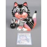 A limited edition Lorna Bailey 'Rooney the Cat' figure. 6/75. With COA.