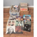 Three boxes of singles and LP records, mainly pop and easy listening. To include Elvis Presley,