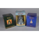 Three Bells whisky decanters all full and in original boxes. Bells extra special old scotch whisky