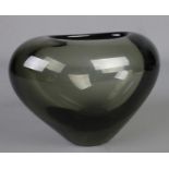 A Danish Smokey coloured Holmegaard glass vase.