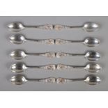A set of ten early 20th century silver demitasse spoons having terminals decorated with Neptune, God