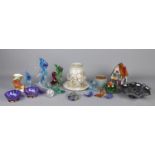 A quantity of assorted items, to include Denby Glyn College vase, glass paperweight, Murano style
