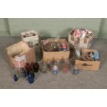 A large quantity of glassware including advertising bottles, medical specimen bottles, commemorative