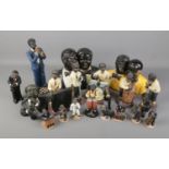 A collection of painted jazz band figurines