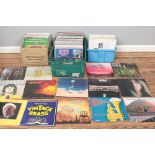 Three boxes of LP records. Includes mostly easy listening, brass band, ELO example, etc.
