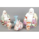A small quantity of mostly ceramics. Includes Imari rabbit, two small oriental vases, buddha