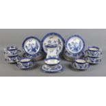 A quantity of Booth's Real Old Willow dinnerwares, to include cups, saucers, sugar bowl and plate