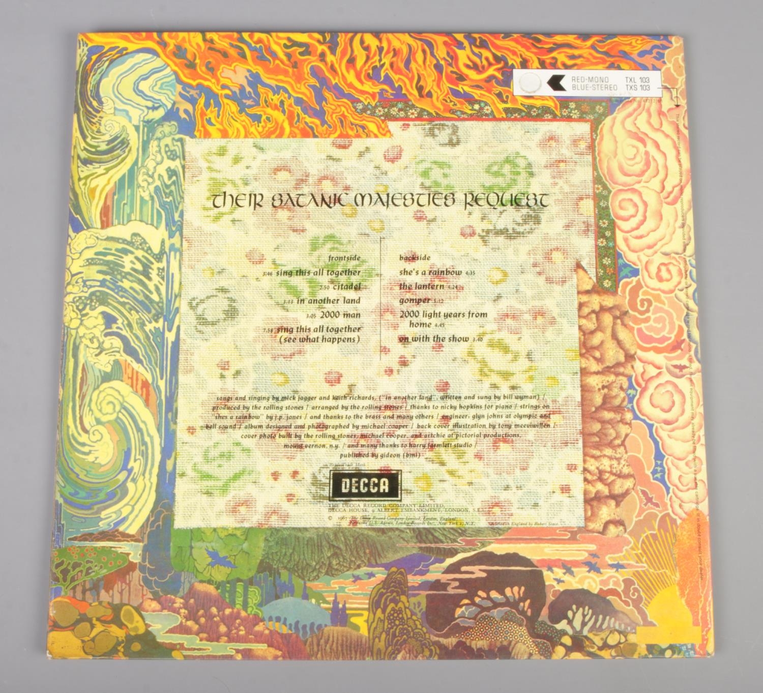 The Rolling Stones - Their Satanic Majesties Request; flat cover (1967). Decca, TXS. 103, ZAL-8126- - Image 4 of 4