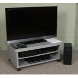 A Sony Bravia KDL-40EX503 40" TV, with OrbitSound speaker system, Toshiba DVD player, Humax