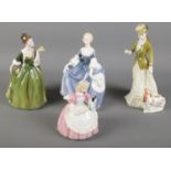 Four Royal Doulton lady figures. Includes Cookie HN2218 , Fleur HN2368, Sarah HN3852 and Hilary