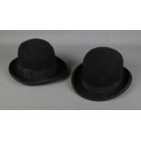 Two bowler hats one designs by Geo Ibbotson of Rotherham and the other by Lincoln Bennet.