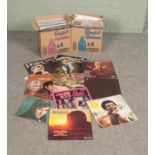 Two boxes of records including Englebert, Eagles, Lena Horne, Bobbie Gentry, Glenn Campbell,