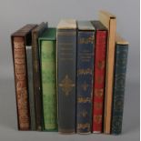 A collection of folio society books including John Evelyn's Diary, The song of songs, The life of