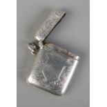 A Rolason Brothers silver vesta case featuring floral engraving. Hallmarked Birmingham 1919,