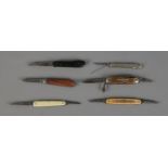 A collection of six pen knives to include Joseph Rodgers, Solingen Richartz, CJ Johnson, Harrison