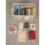 A box of assorted books to include several Folio Society examples. Titles include Dickens In Europe,