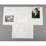 A collection of signed photos and autographs of royalty and peerage interest such as The Maquess