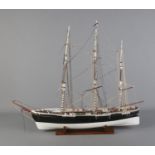 A wooden scale model of a ship, "Boston" Length 87cm approximately