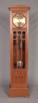 A German carved oak longcase clock with Kaiser gong, marked DRPa. Height 211cm. Not running