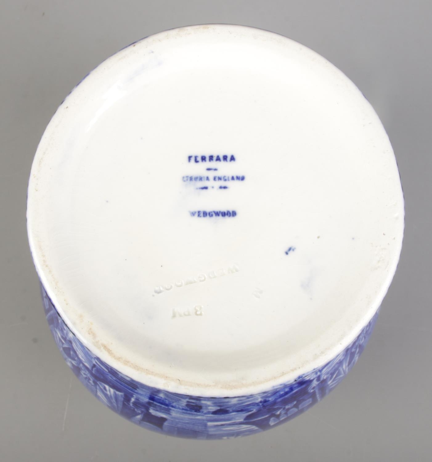 A large pair of late 19th/early 20th century Wedgwood blue and white lidded vases decorated in the - Image 3 of 3