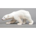 A Bing & Grondahl ceramic model of a polar bear designed by Svend Jespersen. Model 2218. Length