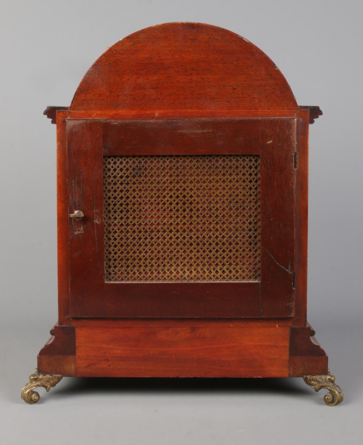 An early 20th century mahogany dome top bracket clock by Winterhalder & Hofmeier. Having brass - Image 4 of 6