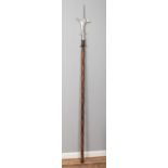 A halberd with leather wrapped handle. (220cm)