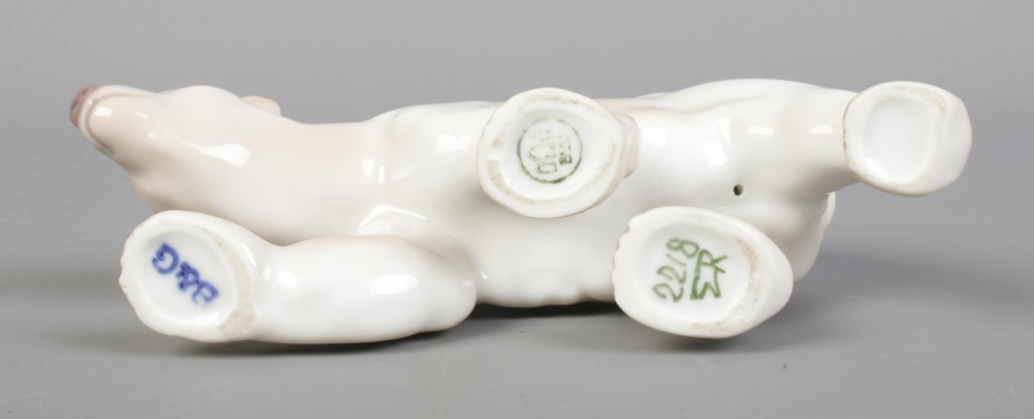 A Bing & Grondahl ceramic model of a polar bear designed by Svend Jespersen. Model 2218. Length - Image 2 of 3