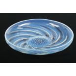 Rene Lalique, an opalescent glass Poisson dish/shallow bowl. Raised signature to centre, R