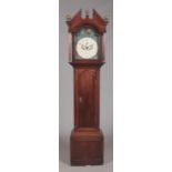 A George III mahogany eight day long case clock. Having painted dial marked for H Bunyan, Lincoln.