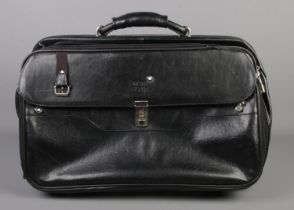 A Mont Blanc leather trolley case travel bag. Approximately 56cm x 35cm x 28cm.