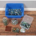 A large quantity of marbles