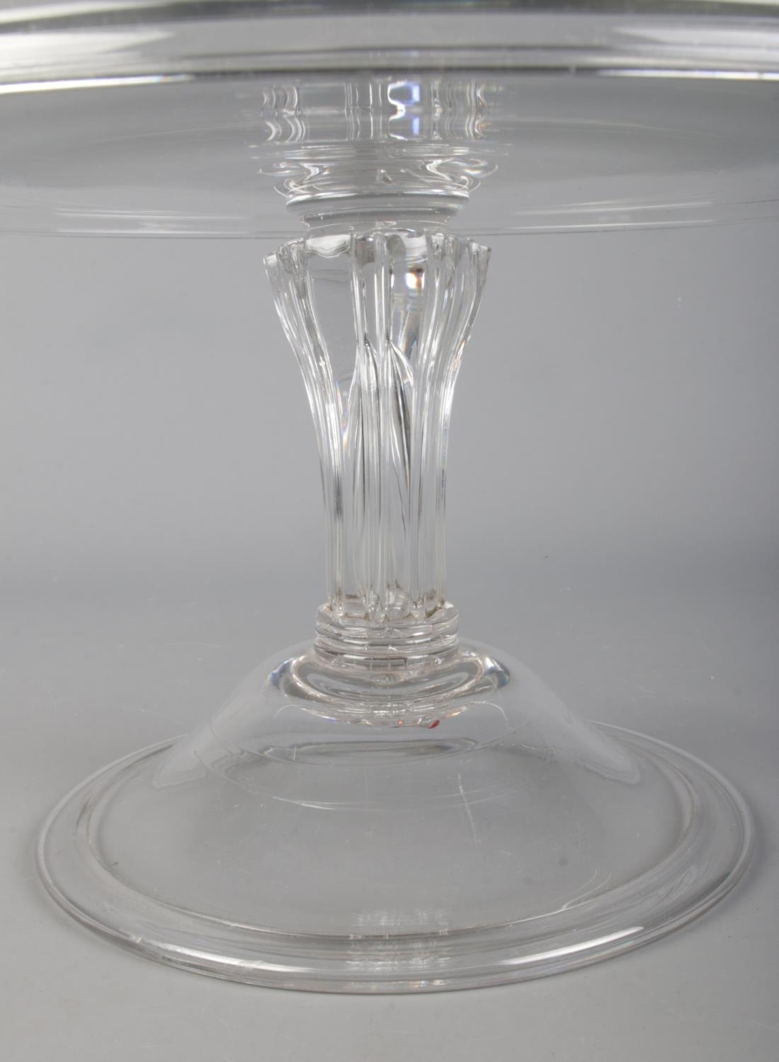 A late 18th/early 19th century glass tazza with silesian stem and domed folded foot. Height 15cm, - Image 3 of 3