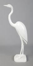 A mid 20th century Meissen Weiss porcelain model of a heron, designed by Elfriede Reichel-Drechsler.