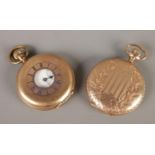 Two gold plated pocket watches. Includes Tacy Watch Co Admiral half hunter and a full hunter Elgin