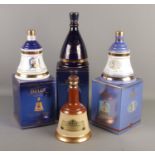 Four Wade Bell's Scotch Whisky decanters. Includes Limited Edition Golden Jubilee Decanter, 50th