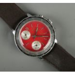A gents stainless steel Globa Sport manual wristwatch. Crown loose. Does not appear to be running.