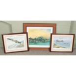 Three limited edition RAF signed prints. Includes The Last Halifax, Terence Cuneo limited edition