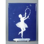 A Limoges Pate-Sur-Pate plaque depicting a dancer, signed Marcel Chaufriasse. 19cm x 14cm.