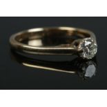 A 9ct Gold Diamond solitaire ring. Size LÂ½. Total weight: 1.7g.