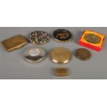 A quantity of compacts. Includes Stratton, Versace, etc.