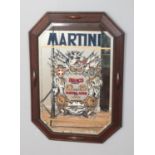 A Martini advertising framed wall mirror, signed J Millward to lower right. Approx. dimensions