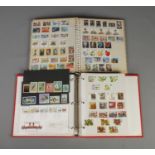 Two partly filled folders of Royal Mail unfranked, unused commemorative stamps. Examples include