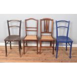 A selection of four chairs with bentwood examples.