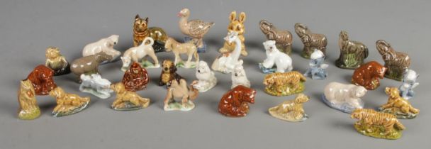 A quantity of large Wade whimsies. Includes goose, elephants, rabbit, camel, polar bears, etc.