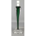 A Murano glass table lamp with green glass interior. (44cm)